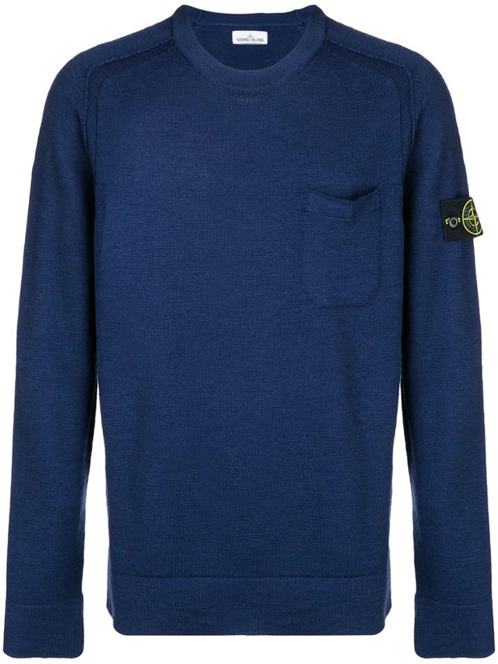 Stone Island Pocket Detail Sweater - Blue
