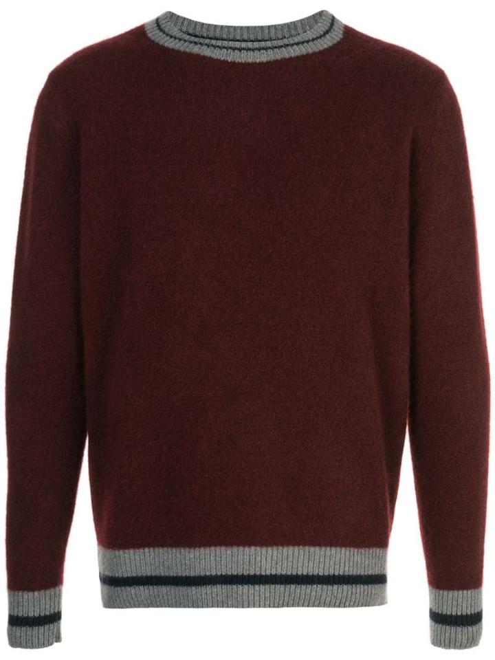 The Elder Statesman Contrast Details Jumper - Red