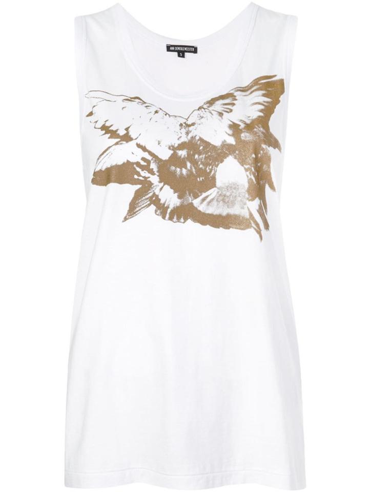 Ann Demeulemeester Abstract Print Vest - White