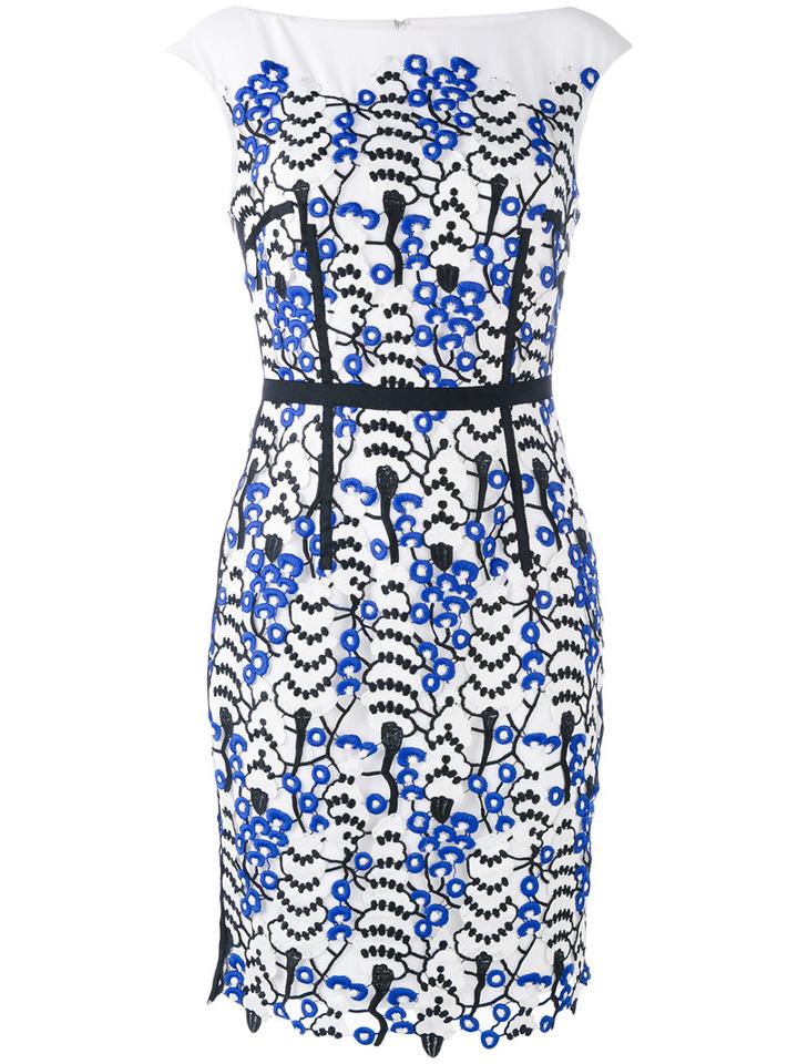 Talbot Runhof - Lace Appliqué Shift Dress - Women - Polyester/spandex/elastane - 34, White, Polyester/spandex/elastane