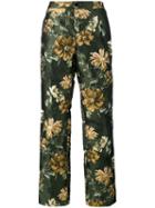 F.r.s For Restless Sleepers Floral Pattern Trousers, Women's, Size: Medium, Green, Polyester