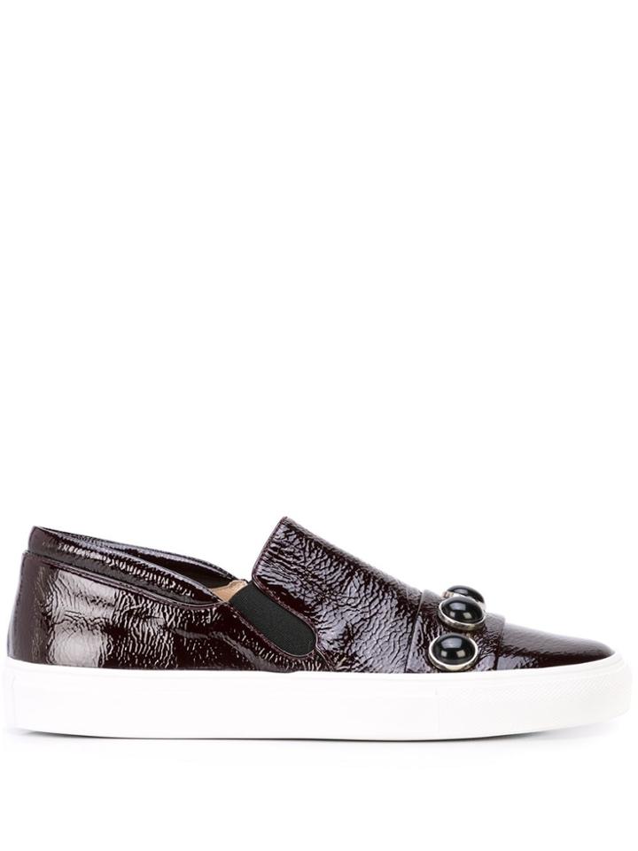 Alberto Fermani Studded Slip-on Sneakers - Black