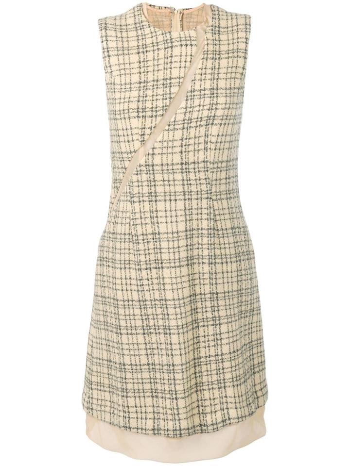 Comme Des Garçons Vintage 1997 Check Print Knitted Dress - Neutrals