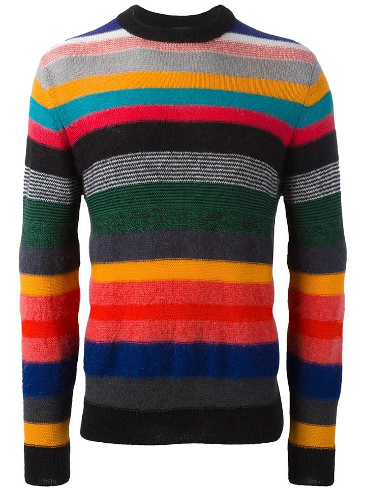 Ps By Paul Smith Striped Jumper, Men's, Size: Xl, Nylon/mohair/wool/merino