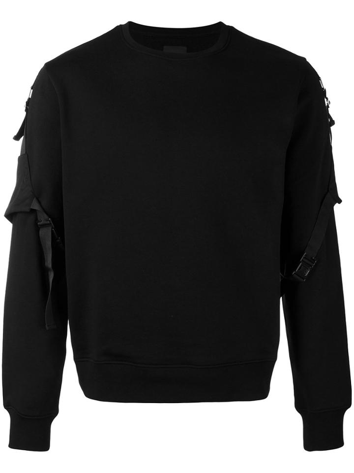 Les Hommes Belted Sleeve Sweatshirt - Black