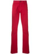 Canali Straight Leg Trousers - Red