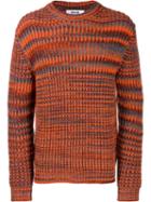 Msgm Striped Knit Jumper - Orange