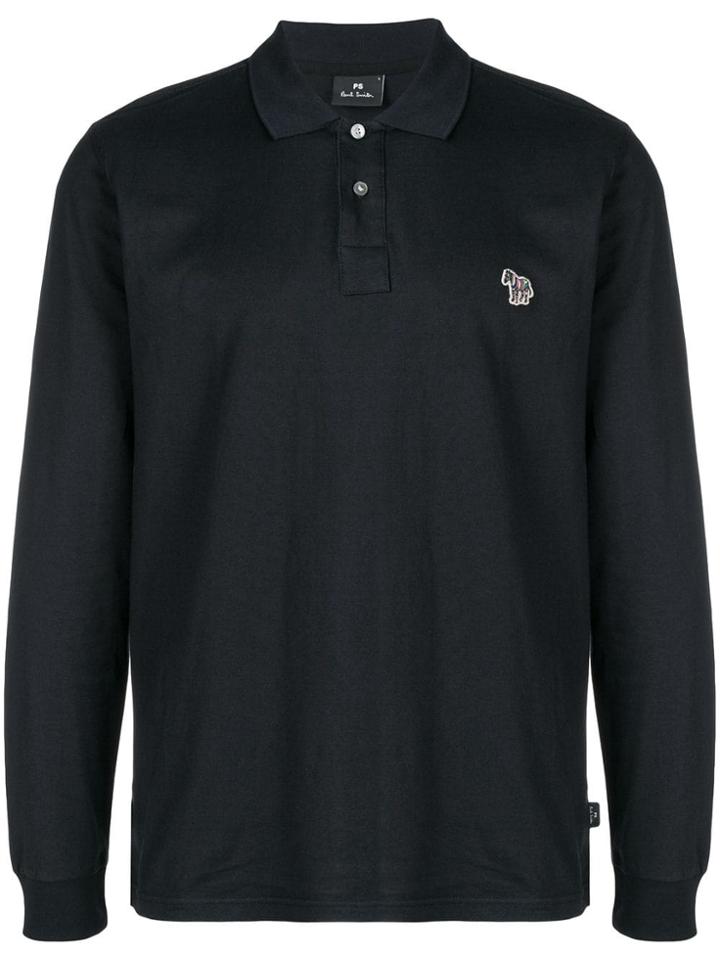 Ps Paul Smith Logo Embroidered Polo Shirt - Blue