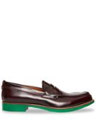 Burberry D-ring Detail Contrast Sole Leather Loafers - Red