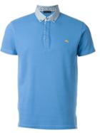 Fay Contrast Collar Polo Shirt, Men's, Size: Xxl, Blue, Cotton