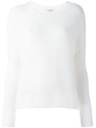 Max Mara Crew Neck Jumper, Women's, Size: Medium, White, Silk/cashmere