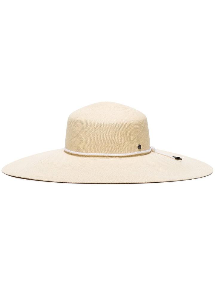 Maison Michel Nat Shoelace Straw Hat - Neutrals