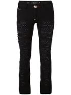 Philipp Plein Melory Jeans, Women's, Size: 26, Black, Cotton/lamb Skin