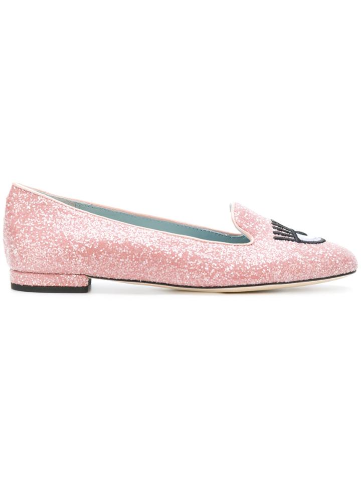 Chiara Ferragni Logomania Ballerinas - Pink & Purple