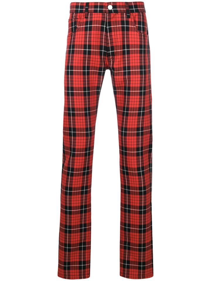 Raf Simons Classic Tartan Jeans - Red