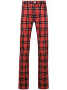 Raf Simons Classic Tartan Jeans - Red