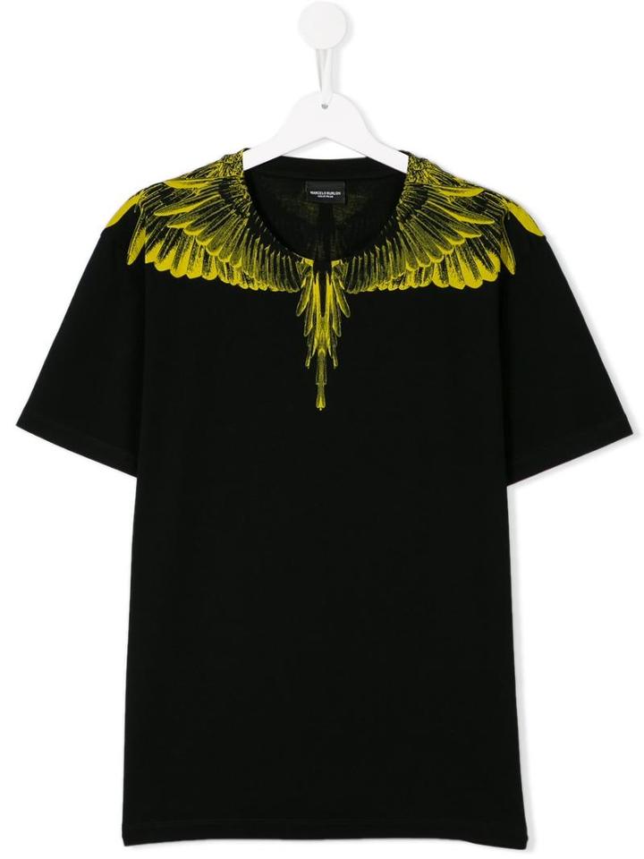 Marcelo Burlon County Of Milan Kids Wing Print T-shirt, Boy's, Size: 14 Yrs, Black