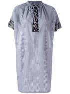 J.w.anderson Striped Shift Dress, Women's, Size: 10, Blue, Cotton/polyamide