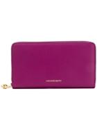 Alexander Mcqueen Medium Zip-around Continental Wallet - Pink & Purple