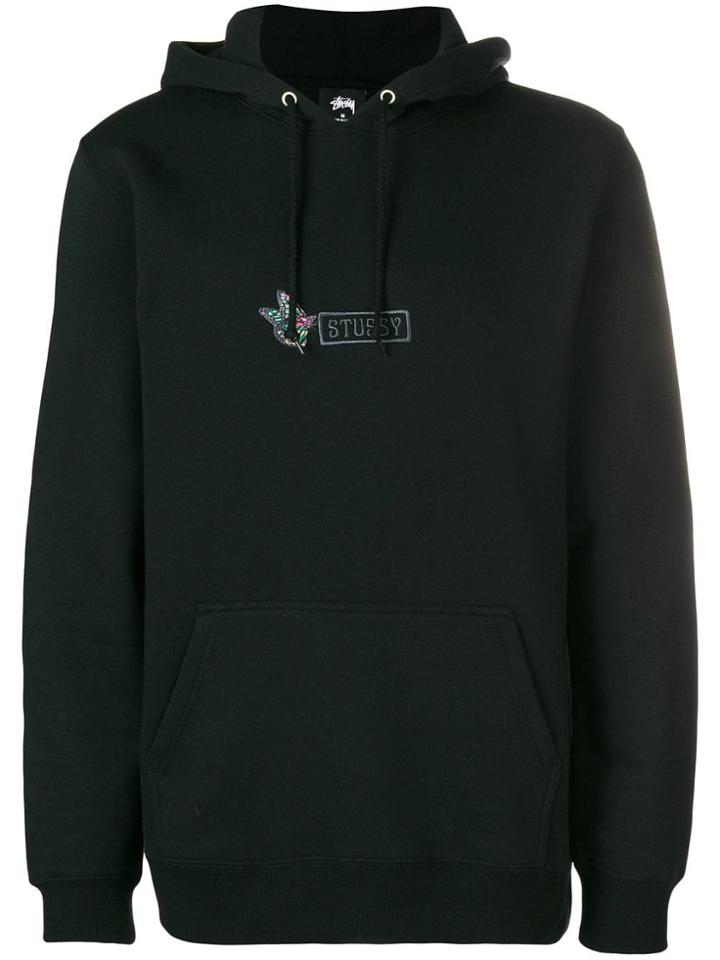Stussy Butterfly Appliqué Hoodie - Black