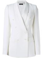 Dolce & Gabbana Fitted Blazer, Women's, Size: 40, White, Silk/spandex/elastane/virgin Wool