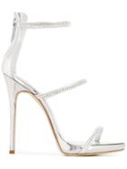 Giuseppe Zanotti Design Metallic Strappy Sandals - Silver