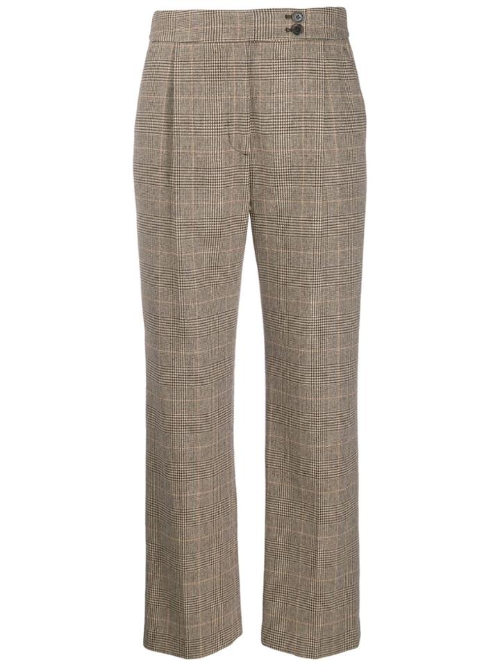 Nili Lotan Charlotte Houndstooth Straight-leg Trousers - Brown