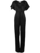 Maiyet - V-neck Jumpsuit - Women - Silk - 0, Black, Silk
