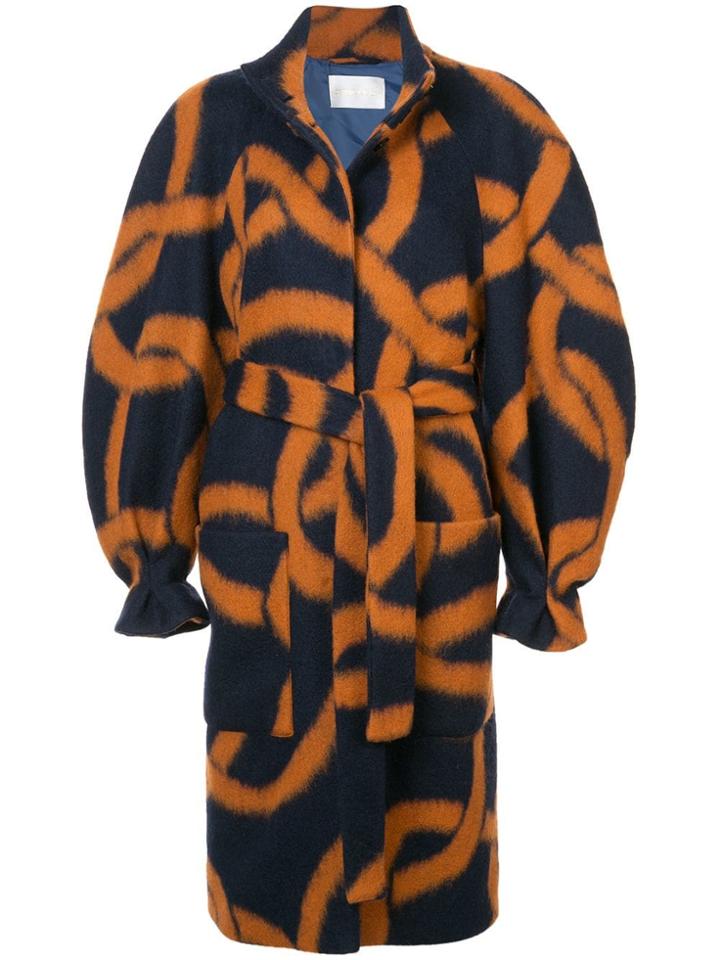 Stine Goya Abstract Chain Print Coat - Blue