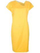 Versace Vintage Asymmetric Neck Dress, Women's, Size: 46, Yellow/orange