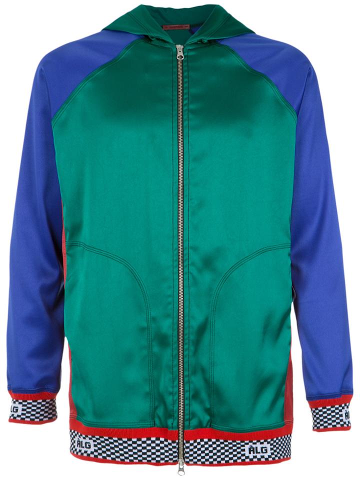 À La Garçonne Color Block Bomber Jacket - Blue
