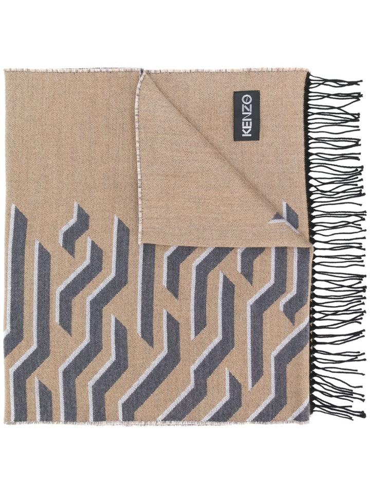 Kenzo Geotiger Stole Scarf - Grey