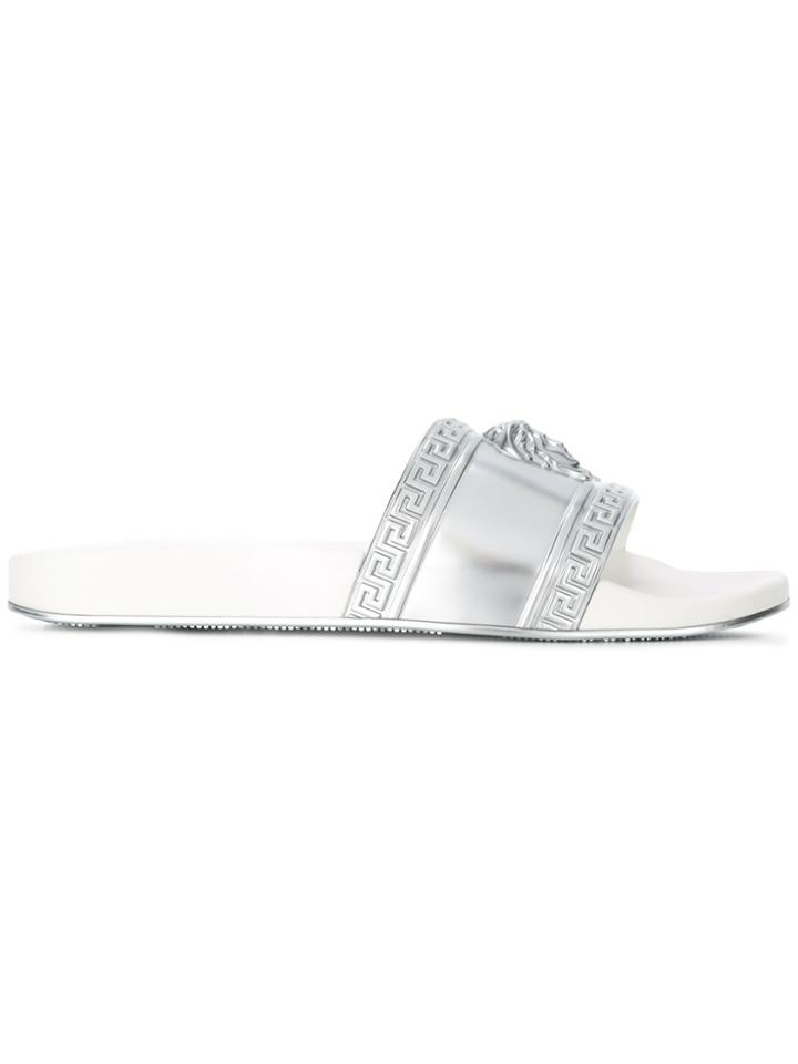 Versace Medusa Slider Sandals - Grey