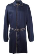 3.1 Phillip Lim Pyjama Trench Coat, Men's, Size: Medium, Blue, Viscose/cotton