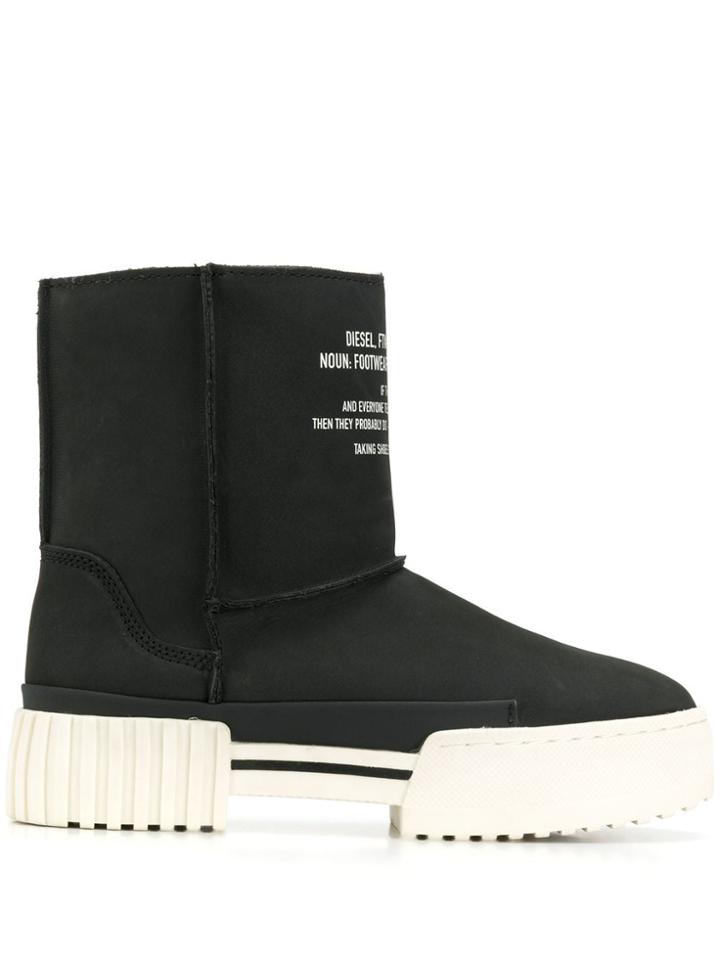 Diesel Merley Platform Ankle Boots - Black