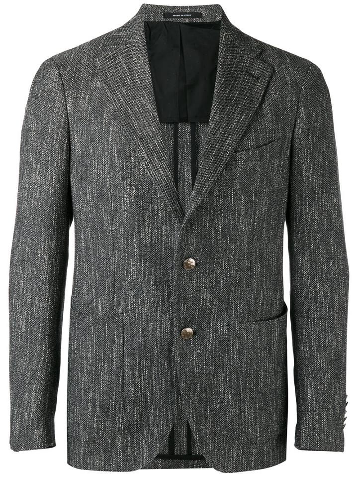 Tagliatore - Two Button Blazer - Men - Cotton/linen/flax/acrylic/cupro - 50, Grey, Cotton/linen/flax/acrylic/cupro