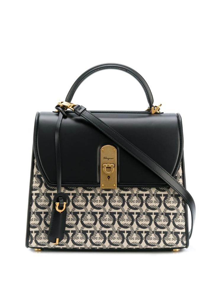 Salvatore Ferragamo Logo Plaque Tote - Black