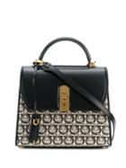 Salvatore Ferragamo Logo Plaque Tote - Black