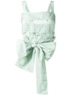 Rochas Bow Tie Pleated Top - Green