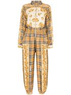 Burberry Silk Check Jumpsuit - Yellow & Orange