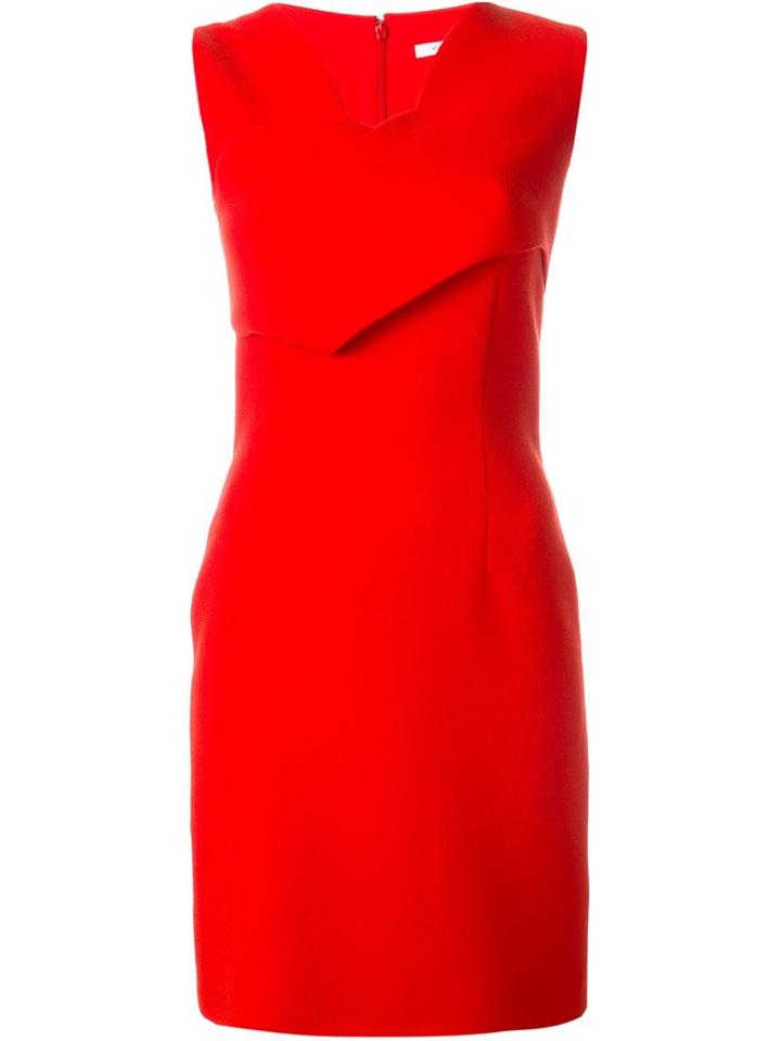 Carven Sleeveless Fitted Dress, Women's, Size: 40, Red, Triacetate/acetate/silk/polyester