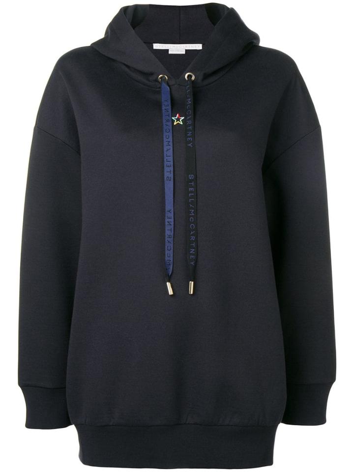 Stella Mccartney Logo Drawstring Hoodie - Blue