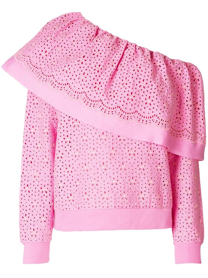 Msgm Eyelet Ruffled Sleeveless Top - Pink