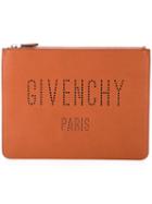 Givenchy Large Logo Pouch, Brown, Calf Leather