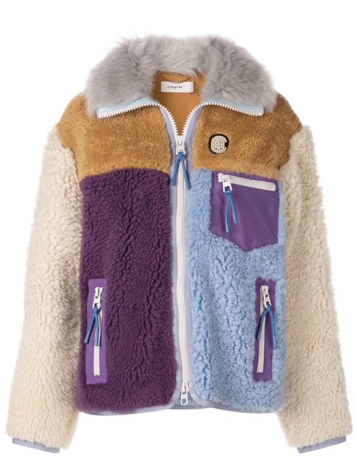 Coach Faux Fur Jacket - Purple