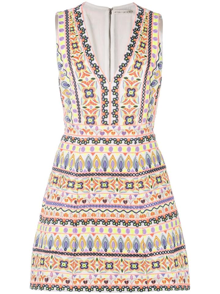 Alice+olivia Multi-pattern Embroidered Dress - Multicolour
