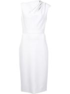 Christian Siriano Gathered Shoulder Dress, Women's, Size: 6, Grey, Polyester