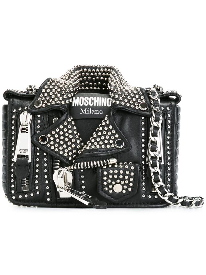 Moschino Biker Jacket Crossbody Bag - Black