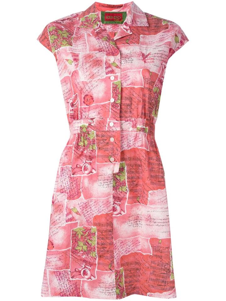 Kenzo Vintage Sleeveless Shirt Dress - Pink & Purple