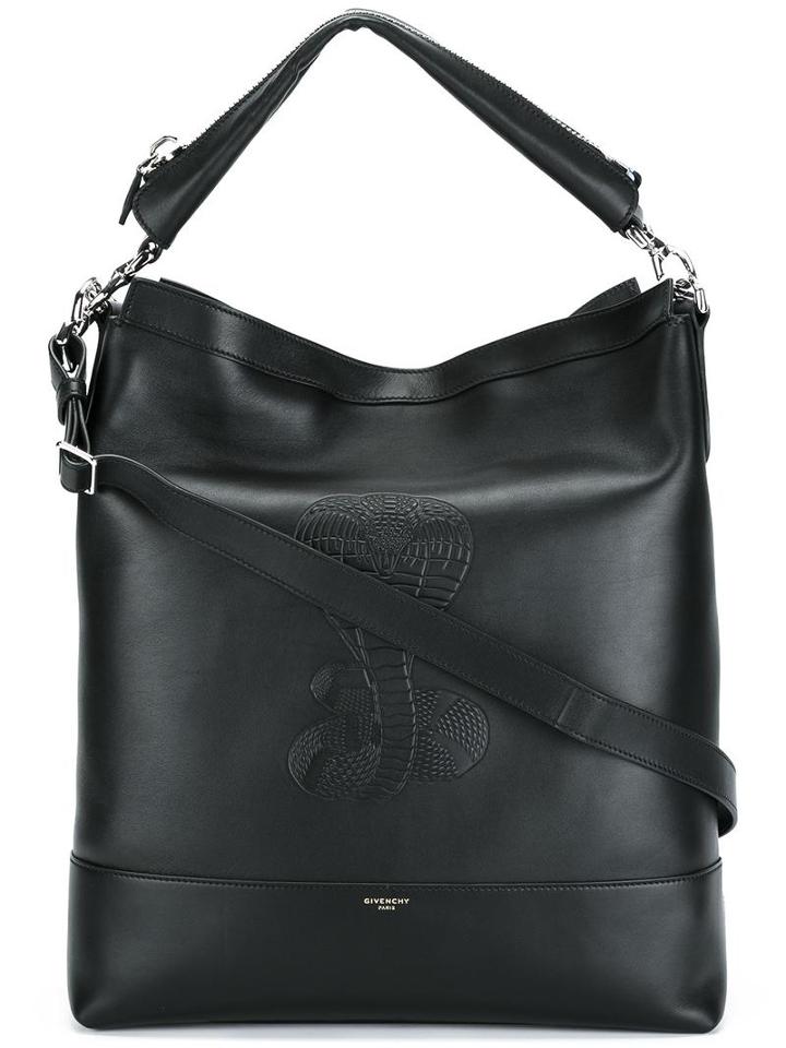 Givenchy Cobra Snake Embossed Shoulder Bag, Men's, Black, Calf Leather